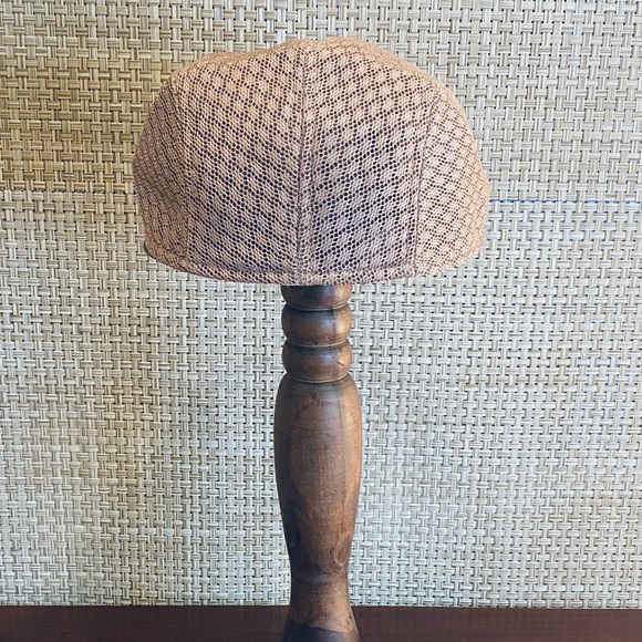 🌟HP🌟NWOT Tan Unisex Mesh Breathable Summer Flat Cap OS - Picture 5 of 10